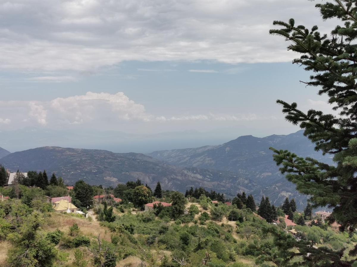 Synikia Mesi Trikalon Mountain Stone Villa, Sea & Mountain View At 1150M מראה חיצוני תמונה